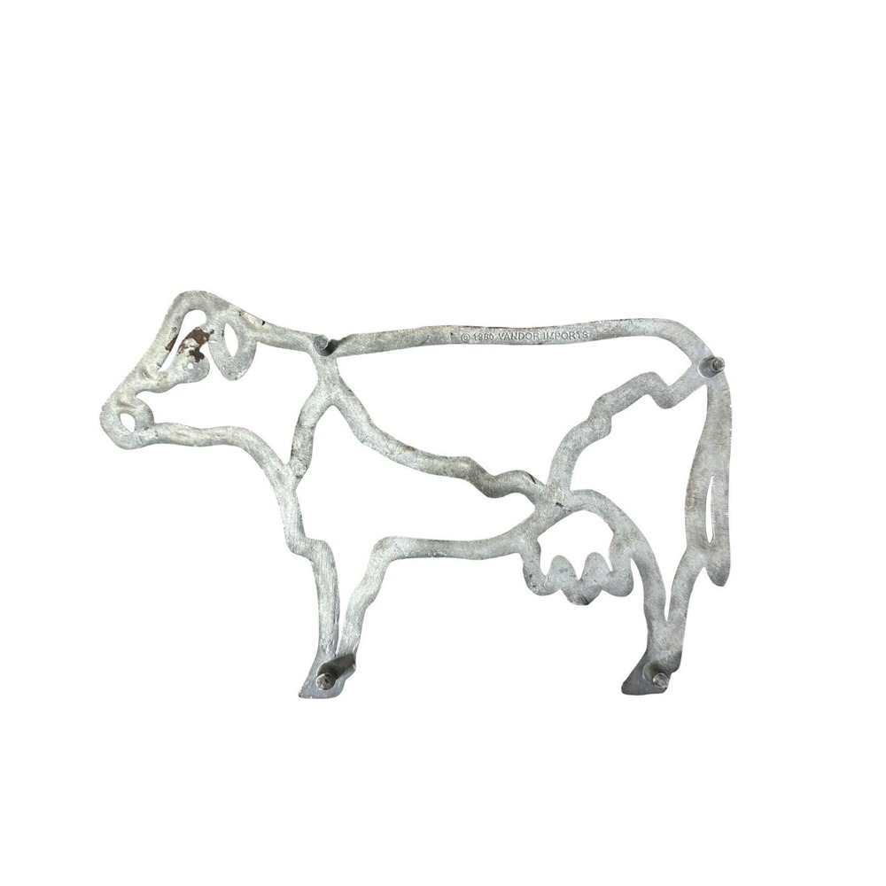 Cow Metal Trivet Vintage 1980 Kitchen Décor‎ Vandor Imports